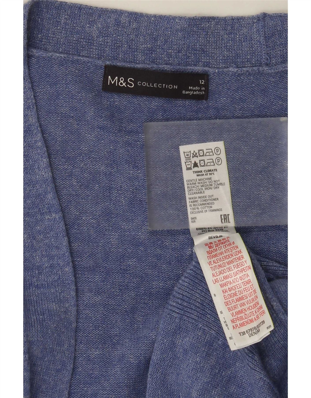 Pulover cardigan deschis pentru femei Marks & Spencer UK 12 Medium Blue Flecked