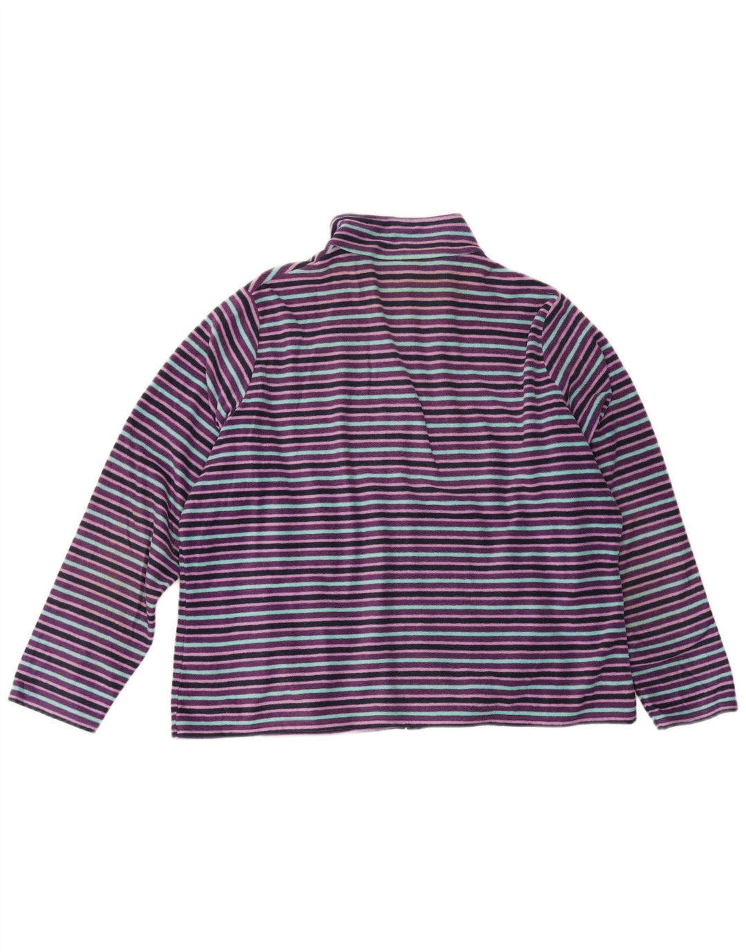 Jachetă fleece pentru femei Marks & Spencer UK 22 2XL Poliester cu dungi violet