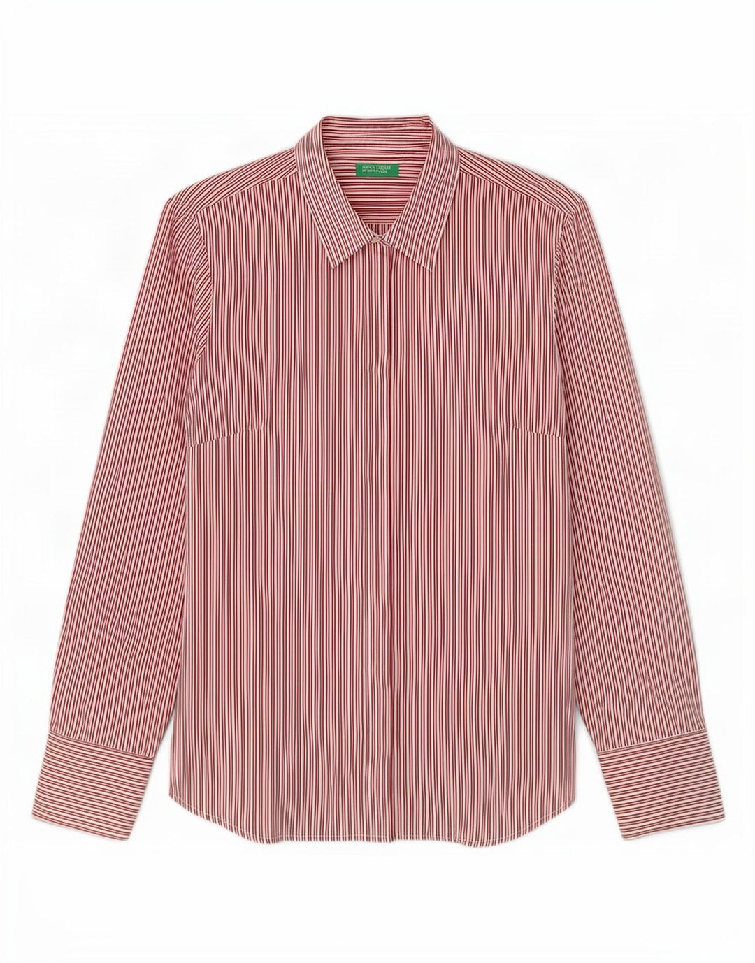 Cămașă Benetton pentru femei UK 14 Large Red Pinstripe