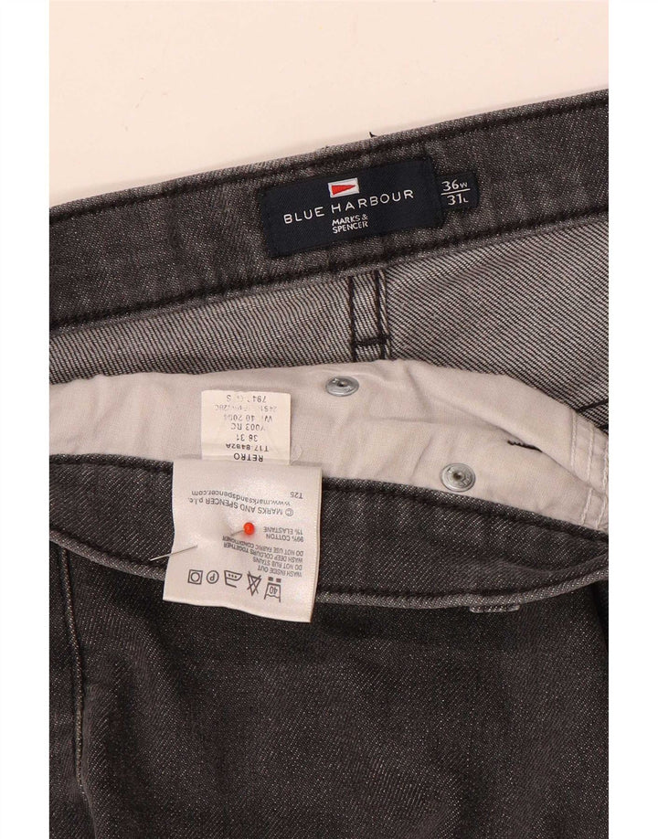 Blugi drepți pentru bărbați Marks & Spencer Blue Harbour W36 L31 bumbac gri
