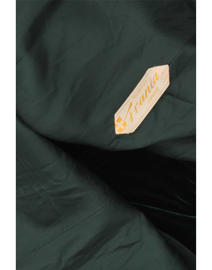 Pardesiu vintage pentru femei din catifea UK 14 verde mediu