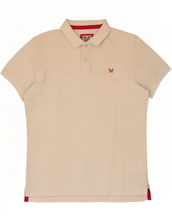Crew Clothing Mens Polo Shirt Medium Off White Cotton