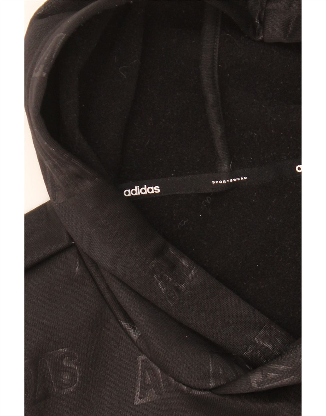 ADIDAS Mens Graphic Hoodie Jumper Large Black Polyester