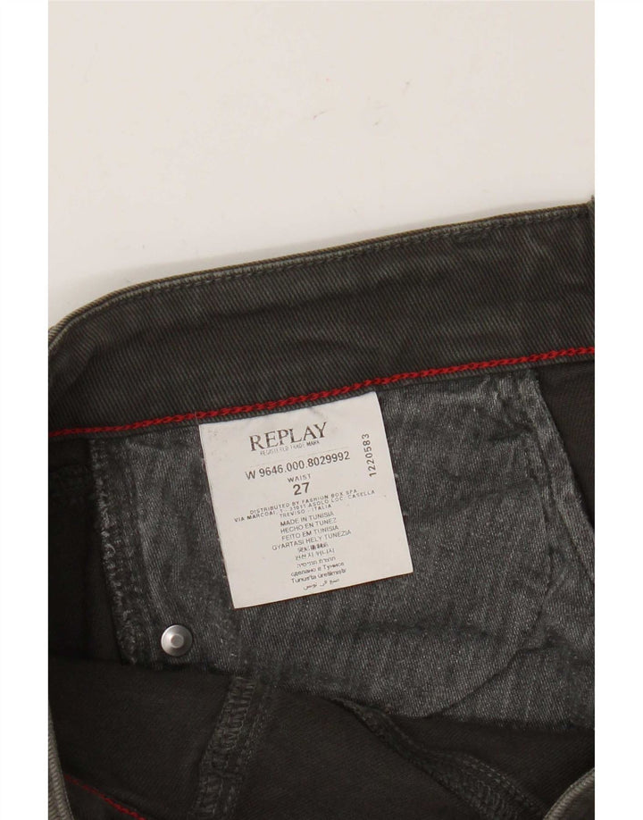Fusta mini denim pentru femei Replay W27 Bumbac kaki mic