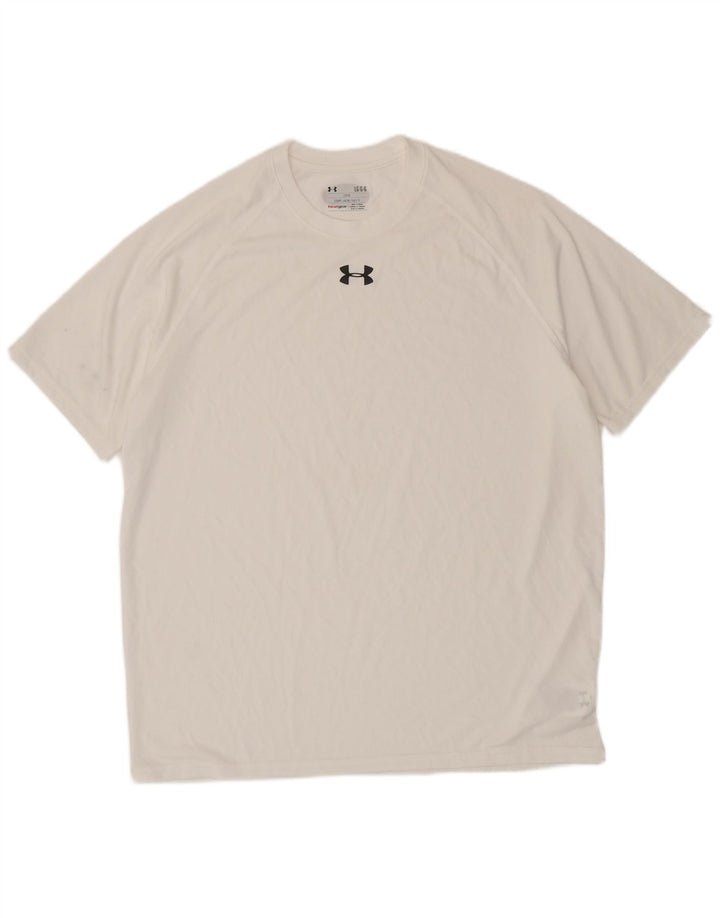 Tricou pentru bărbați UNDER ARMOUR Heat Gear Top mare din poliester alb