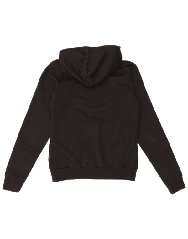 Pulover cu glugă cu grafic Puma pentru femei UK 10 mic bumbac negru