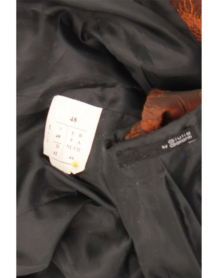Giulia Galanti Jachetă Blazer pentru Damă cu 2 Nasturi IT 48 XL Maro Floral