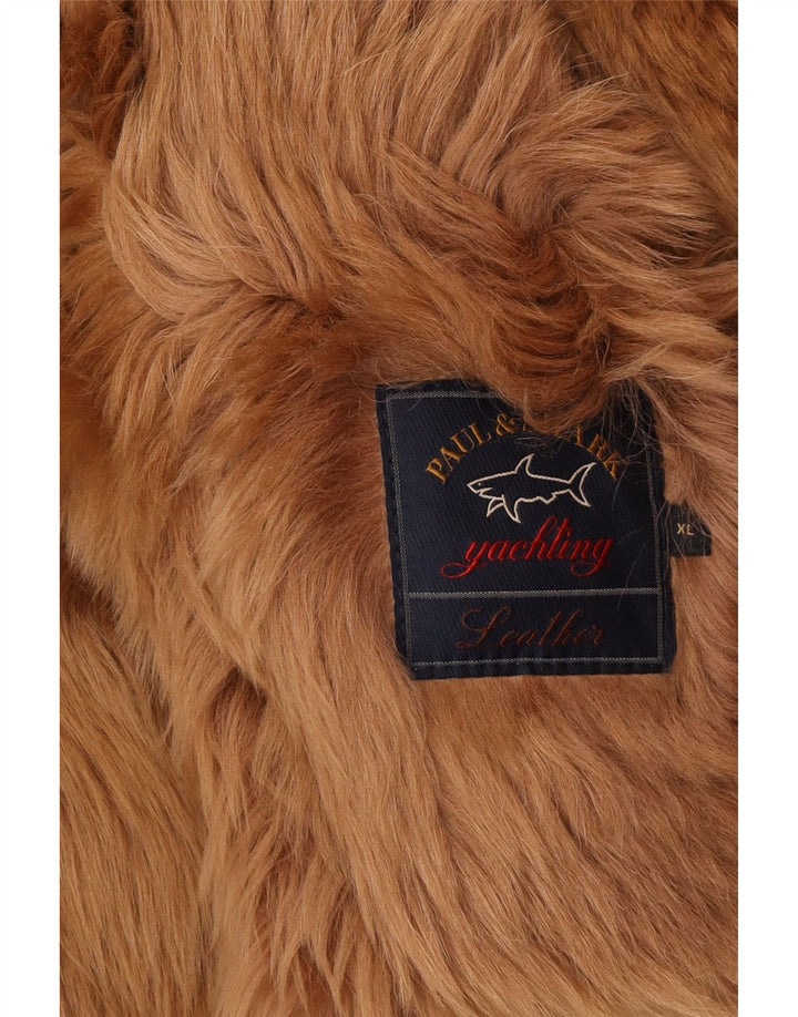 PAUL & SHARK Jachetă de piele intoarsa pentru femei UK 18 XL Bej