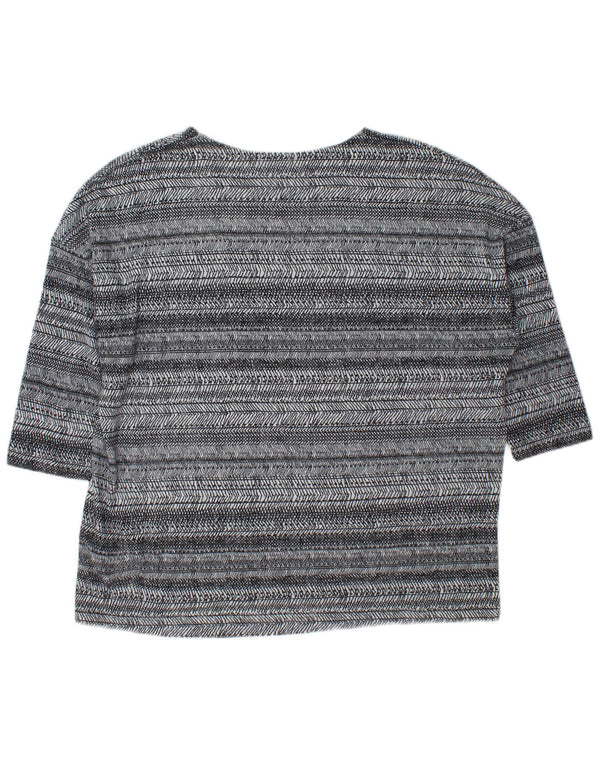 Marks & Spencer Top supradimensionat pentru femei cu mâneci 3/4 UK 18 XL, gri cu dungi