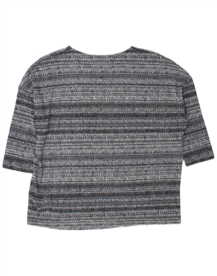 Marks & Spencer Top supradimensionat pentru femei cu mâneci 3/4 UK 18 XL, gri cu dungi