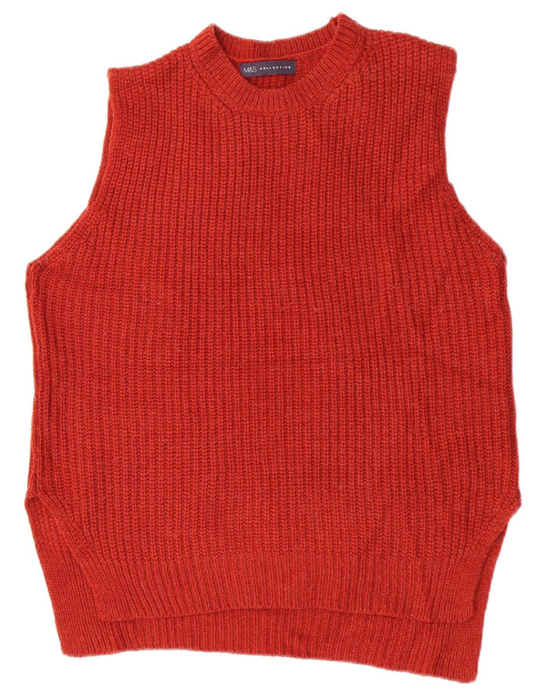 Marks & Spencer Womens Vest Tank Top UK 14 Large Burgundy Acrylic