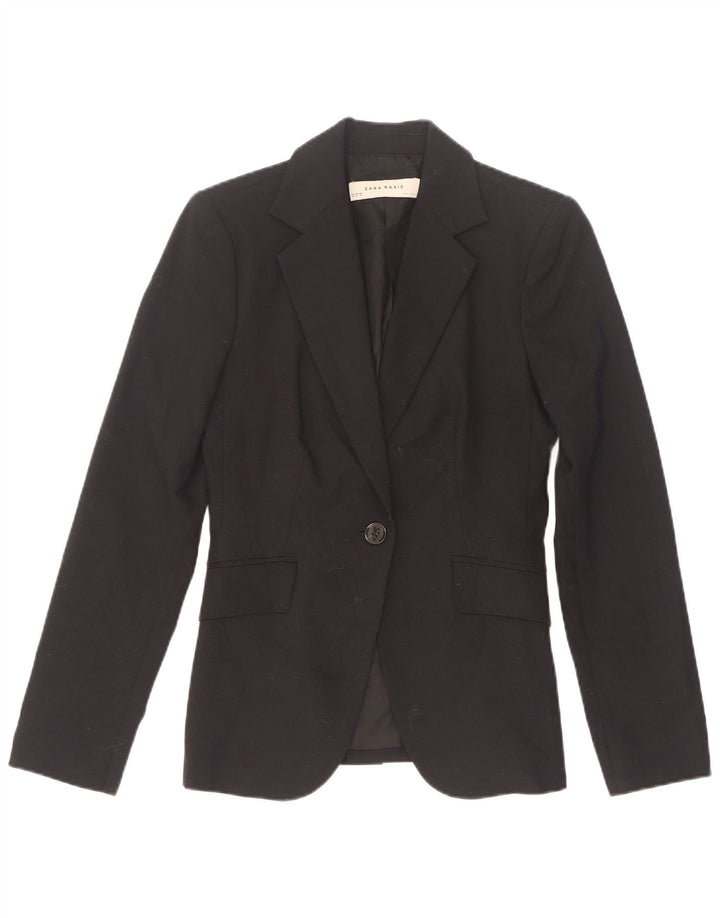 Jachetă pentru femei Zara cu 1 nasture EU 34 2XS Negru