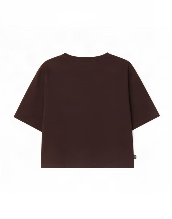 Tricou cu grafic Puma pentru femei Crop Top UK 12 Medium Black Bumbac