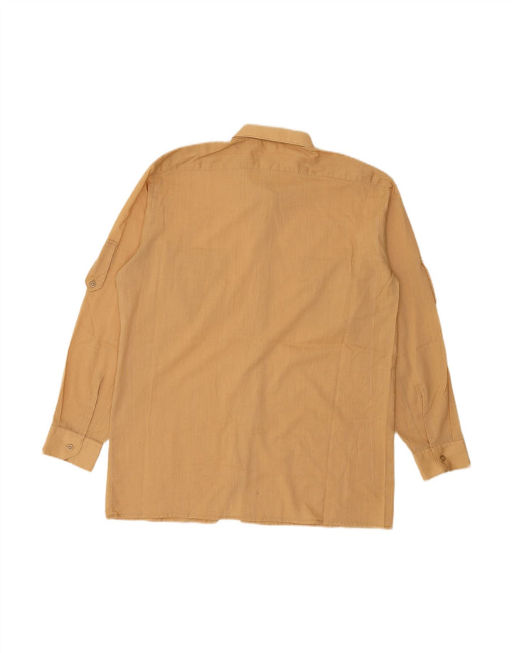 VINTAGE Mens Military Shirt Medium Beige
