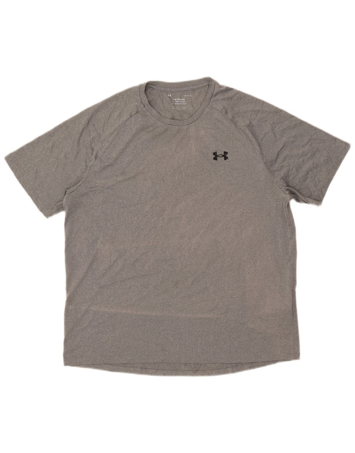 Tricou Under Armour pentru bărbați Top mare, gri poliester pătat