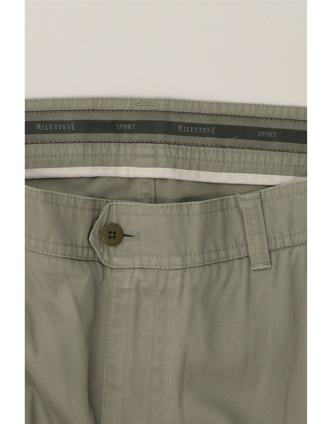 MILESTONE Mens Straight Cargo Trousers W36 L30  Green Cotton Vintage Milestone and Second-Hand Milestone from Messina Hembry 
