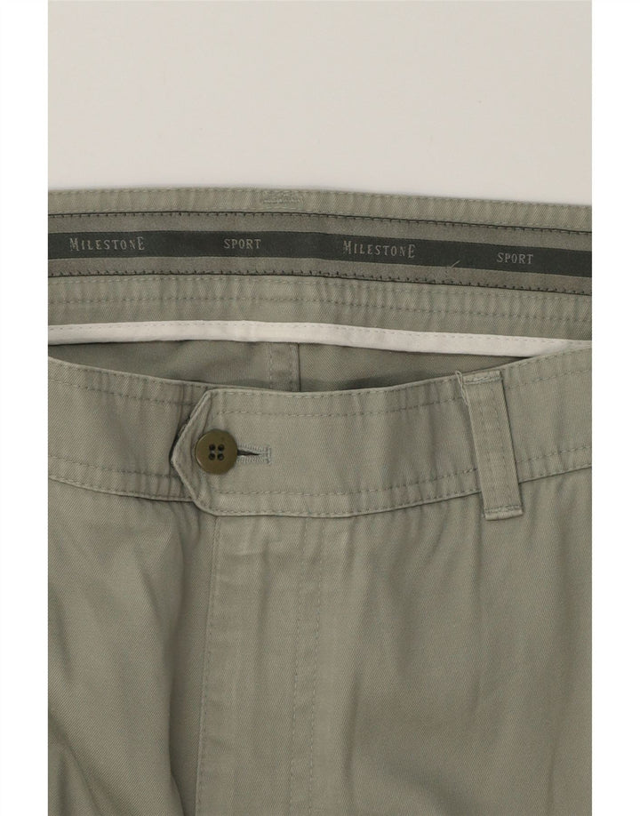 MILESTONE Mens Straight Cargo Trousers W36 L30  Green Cotton Vintage Milestone and Second-Hand Milestone from Messina Hembry 