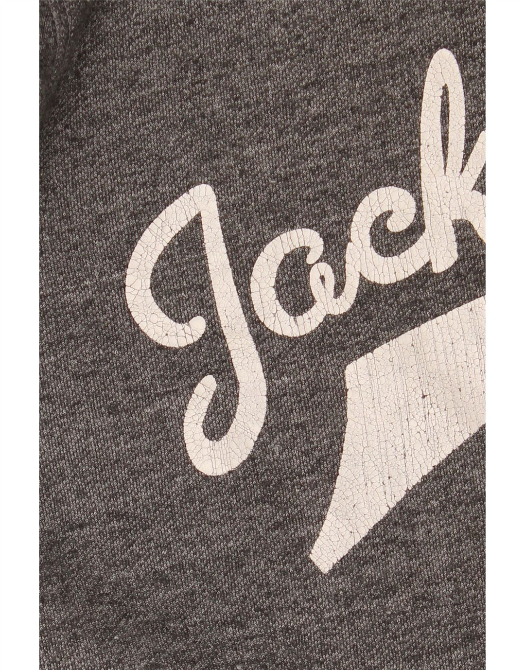 Pulover cu glugă cu grafic Jack & Jones pentru bărbați, poliester cu pături, gri mediu