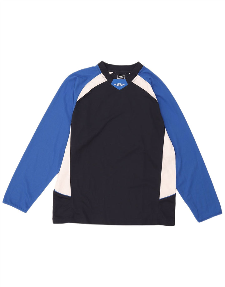 Top pentru bărbați Umbro cu mânecă lungă, mediu, bleumarin, poliester color bloc