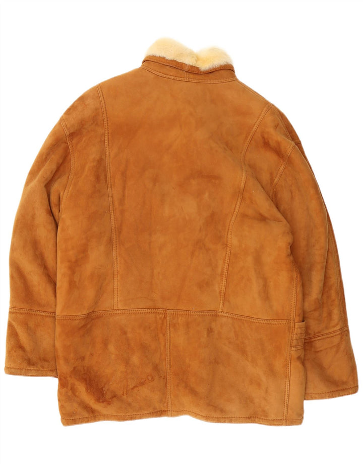 Jachetă vintage pentru bărbați din shearling IT 52 XL maro din shearling