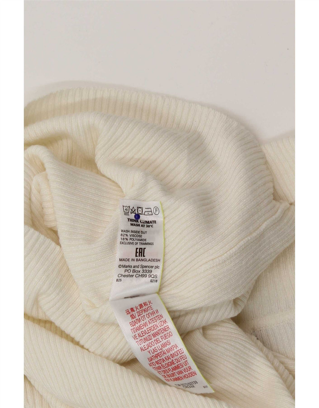 Marks & Spencer Top pentru femei cu mânecă lungă UK 10 mic din viscoză albă
