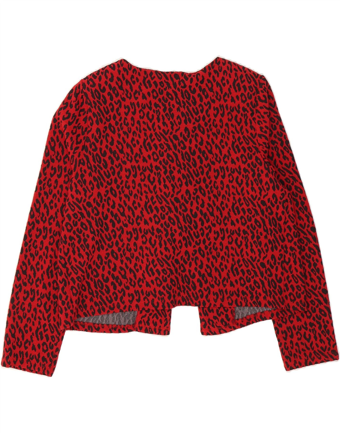 MARKS & SPENCER Womens Bolero Jacket UK 14 Large  Red Animal Print Vintage Marks & Spencer and Second-Hand Marks & Spencer from Messina Hembry 