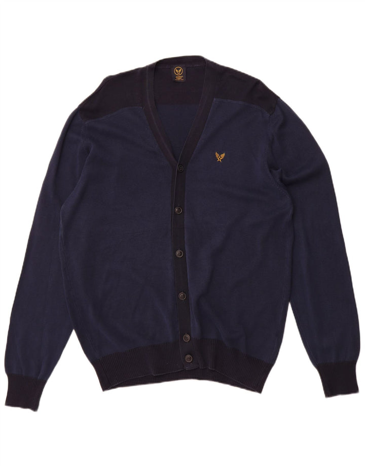 Pulover cardigan pentru bărbați Avirex, XL, bleumarin, bumbac color bloc