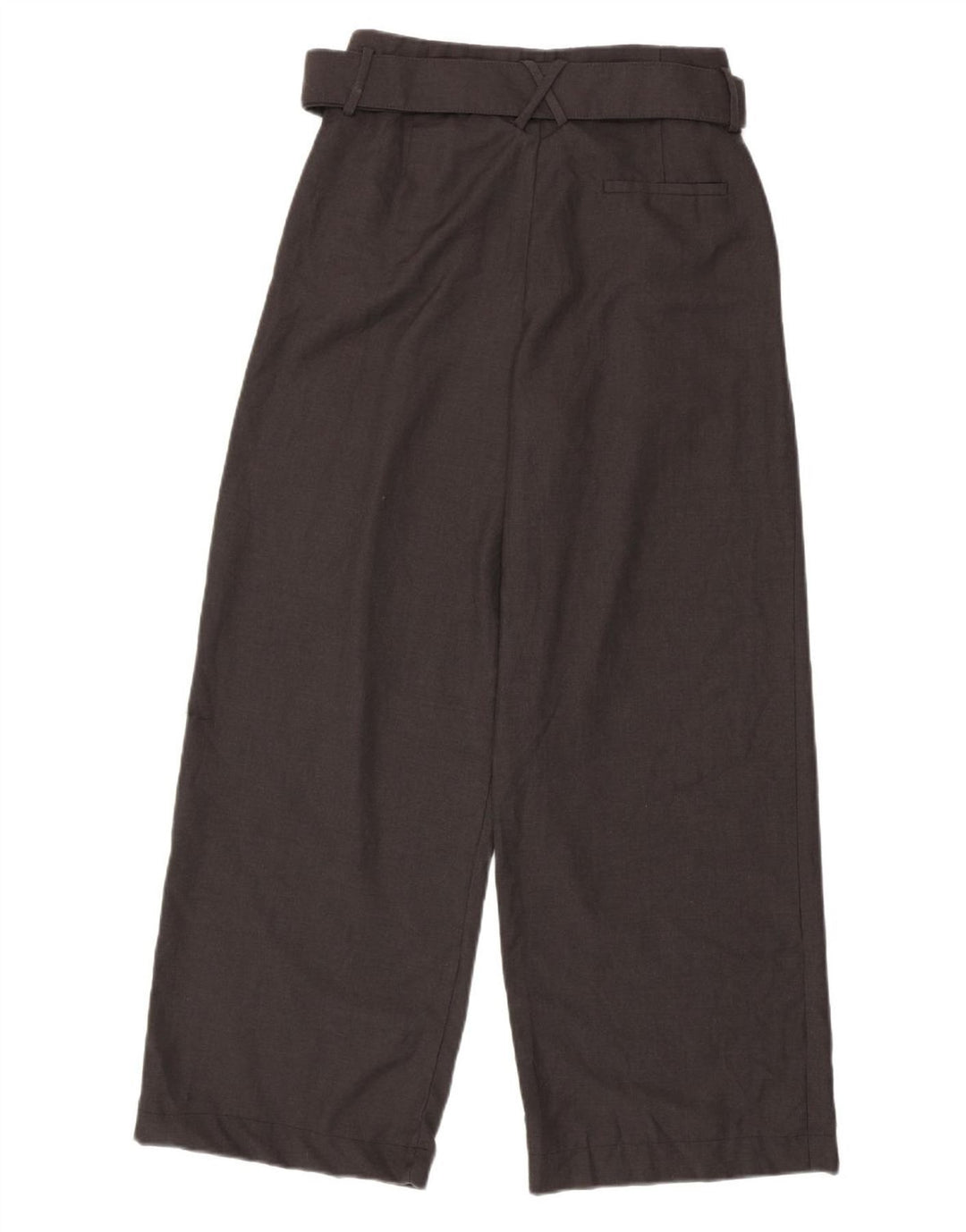 Pantaloni casual ZARA pentru femei cu picioare largi Mediu L28 L29 Poliester gri