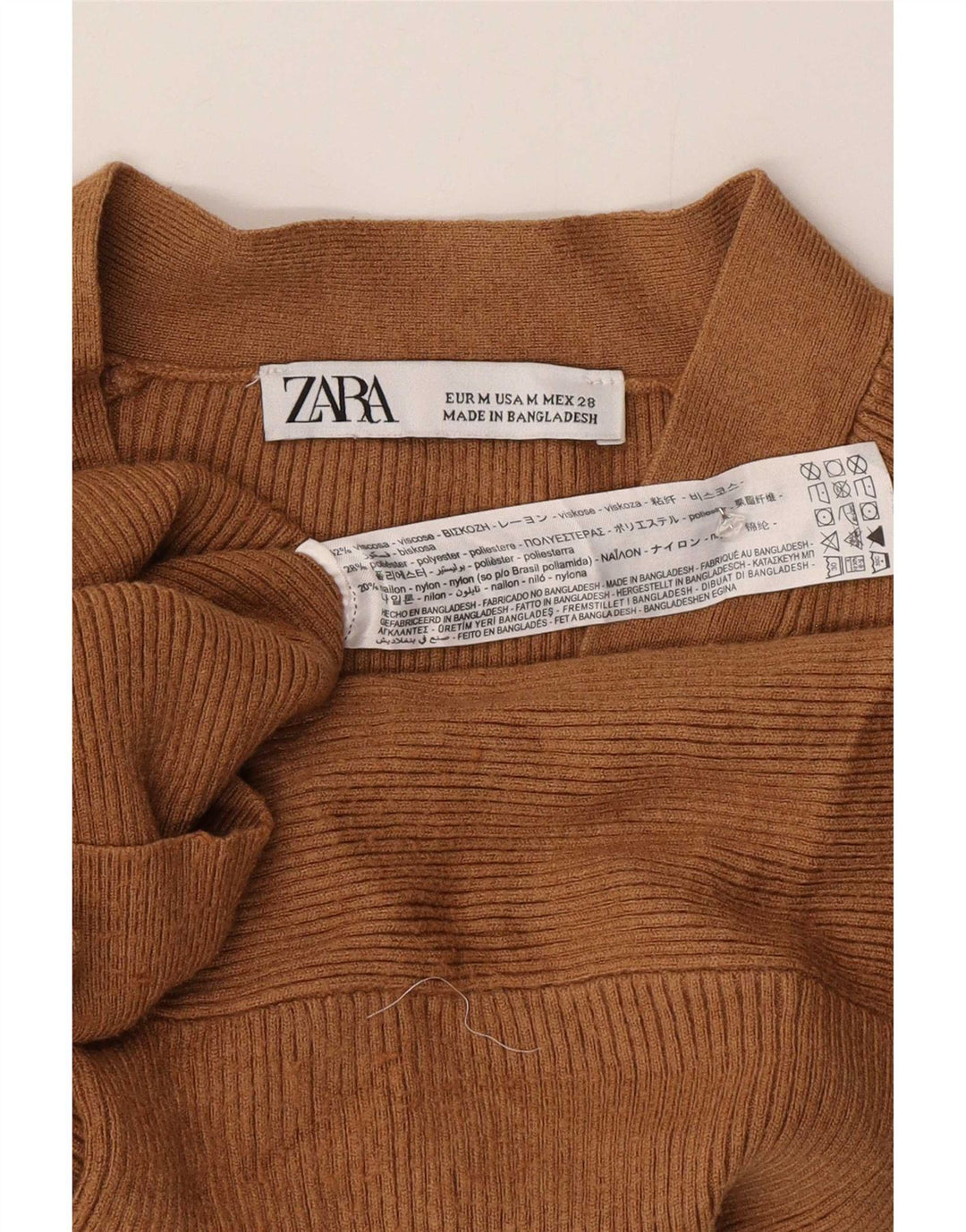 Pulover cardigan pentru femei Zara UK 14, maro mediu, viscoză