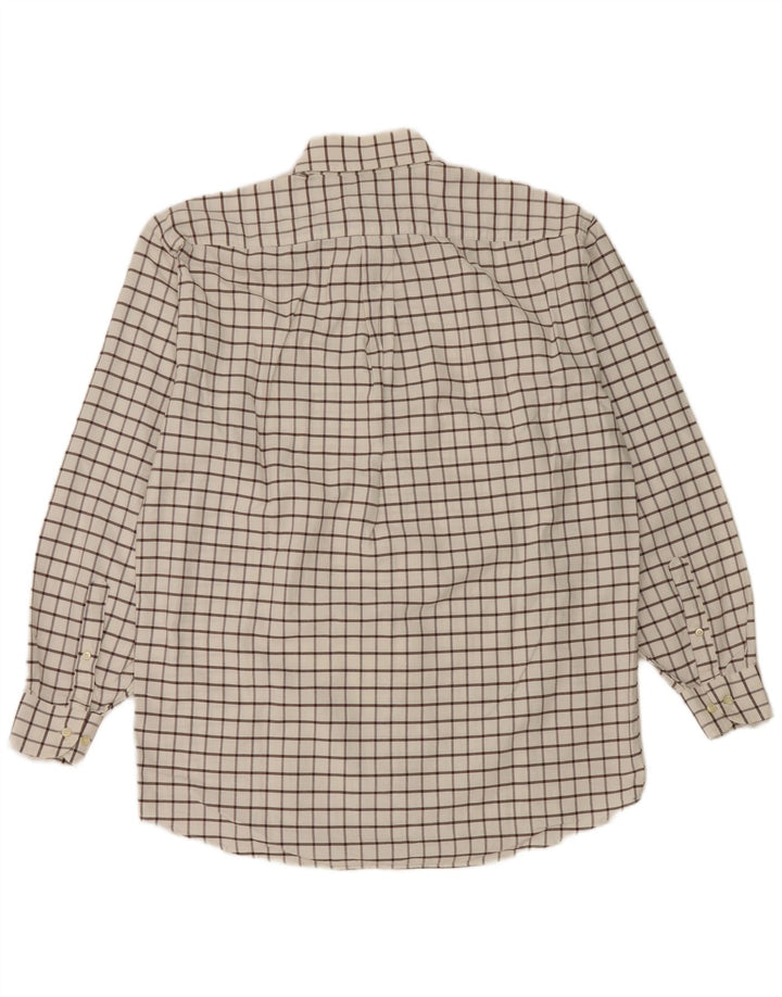 Cămașă din flanel Etro Milano pentru bărbați, mărimea 42, mare, din bumbac cu carouri albe