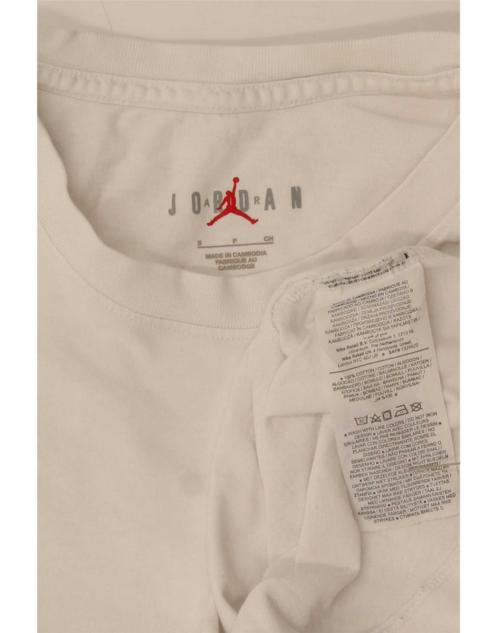 Tricou cu grafică obișnuită Jordan pentru bărbați Top mic, alb, bumbac