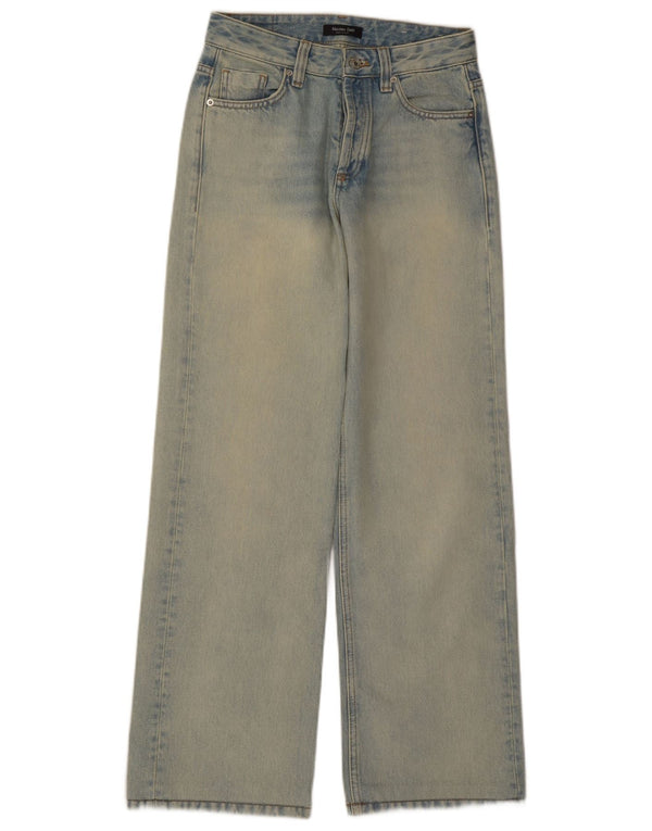 Massimo Dutti Blugi pentru femei cu talie înaltă cu picioare largi EU 34 2XS W24 L31 albastru bumbac