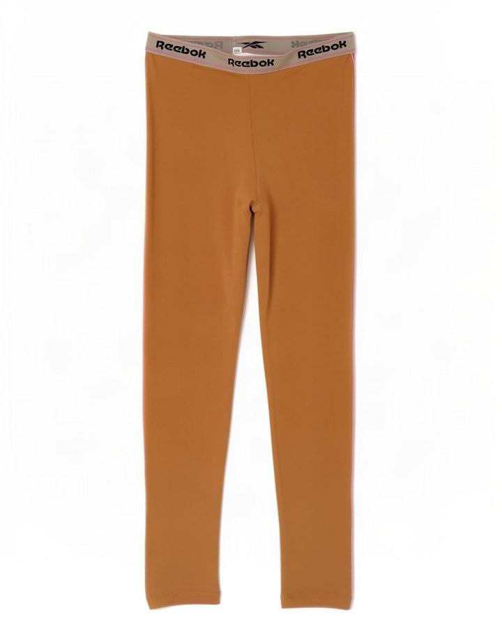 Leggings grafic pentru fete Reebok 8-9 ani, bej, poliester
