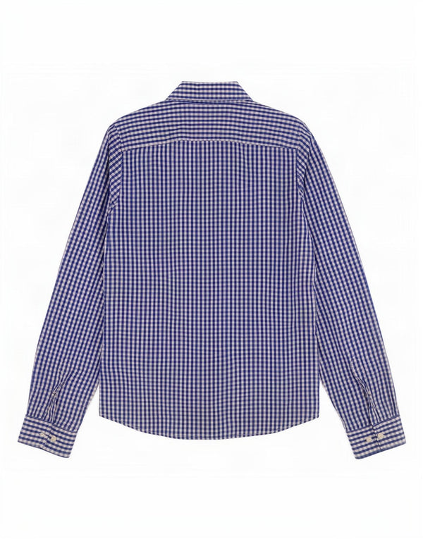 Cămașă Hollister pentru bărbați, albastru mediu, bumbac Gingham