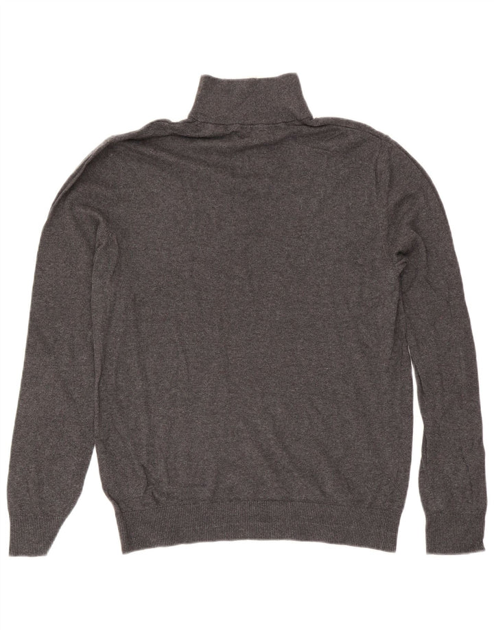 Pulover Jack & Jones pentru bărbați, cu fermoar și gât, bumbac, gri mediu