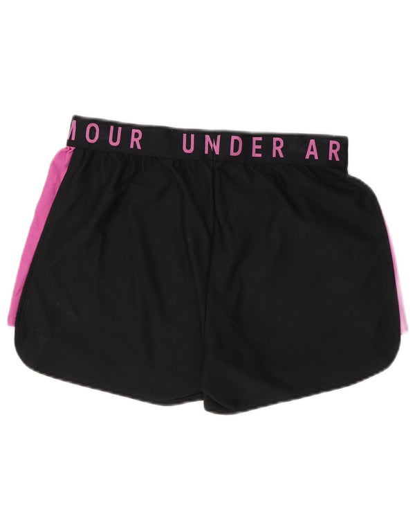 Pantaloni scurți sport Under Armour pentru femei Heat Gear UK 12 Medium Black Colorblock