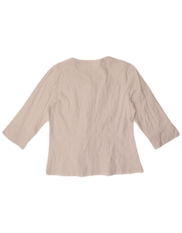 Bluză cămașă cu mânecă lungă pentru femei Vintage UK 14 Medium White