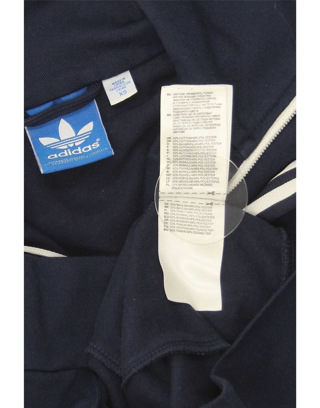 Jachetă de trening pentru bărbați Adidas XS, bumbac, albastru bleumarin