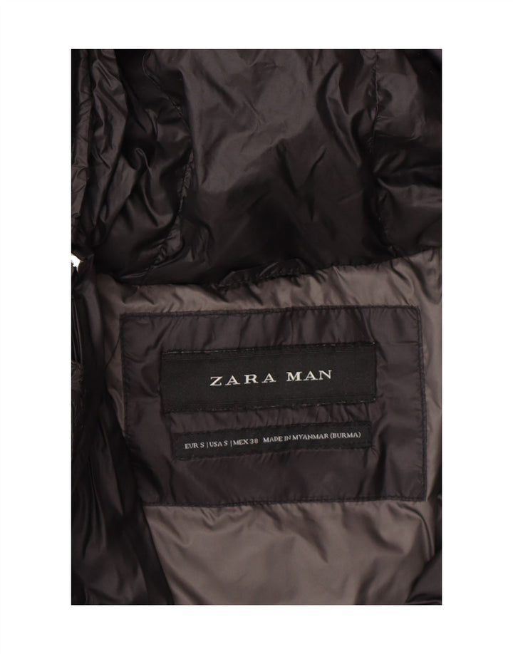 ZARA Mens Hooded Padded Jacket UK 36 Small Black Nylon Vintage Zara and Second-Hand Zara from Messina Hembry 