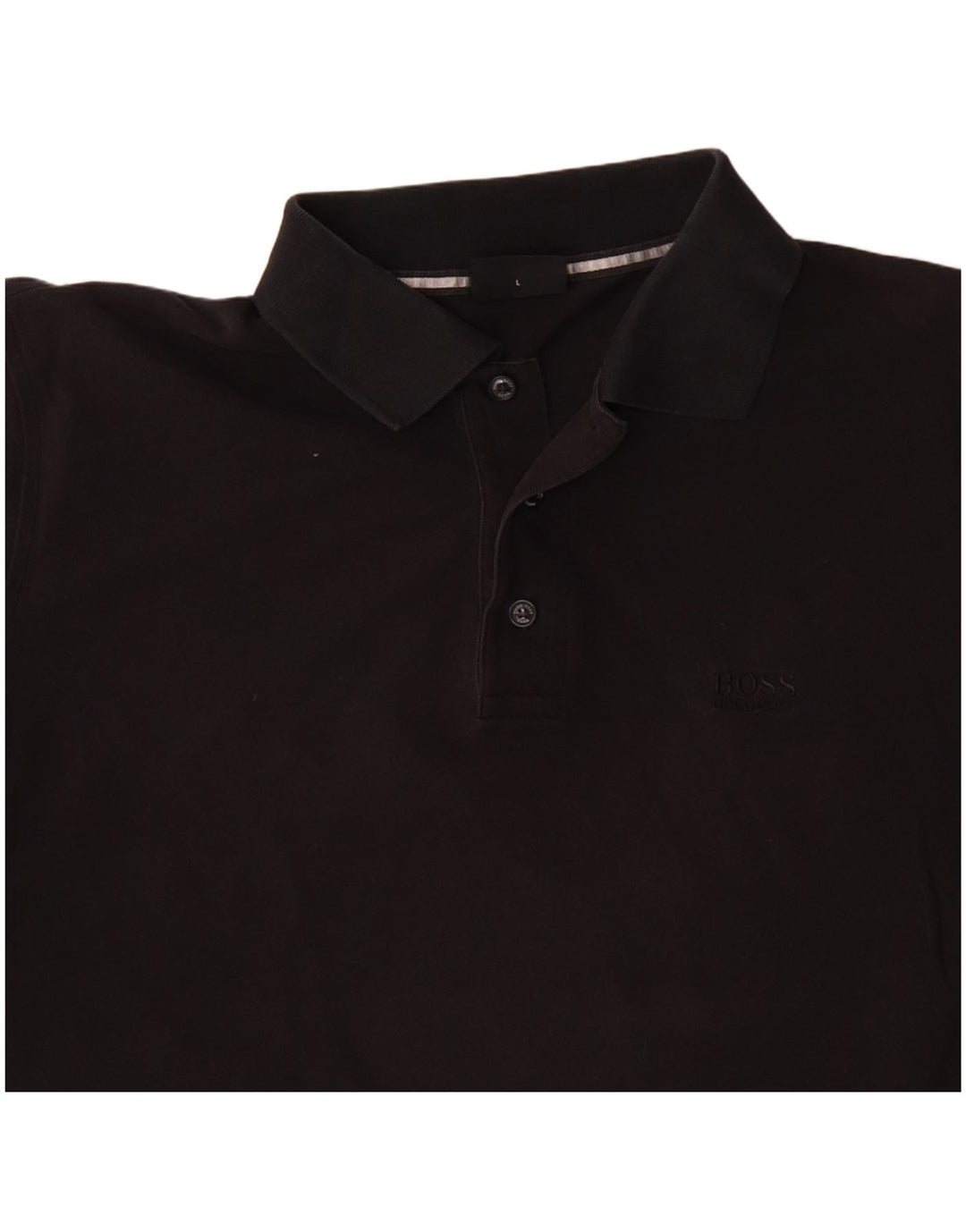 Tricou polo HUGO BOSS pentru bărbați, bumbac negru mare
