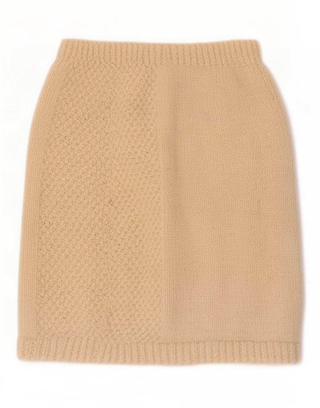 Fusta mini tricotată vintage pentru femei W26 Bej mic