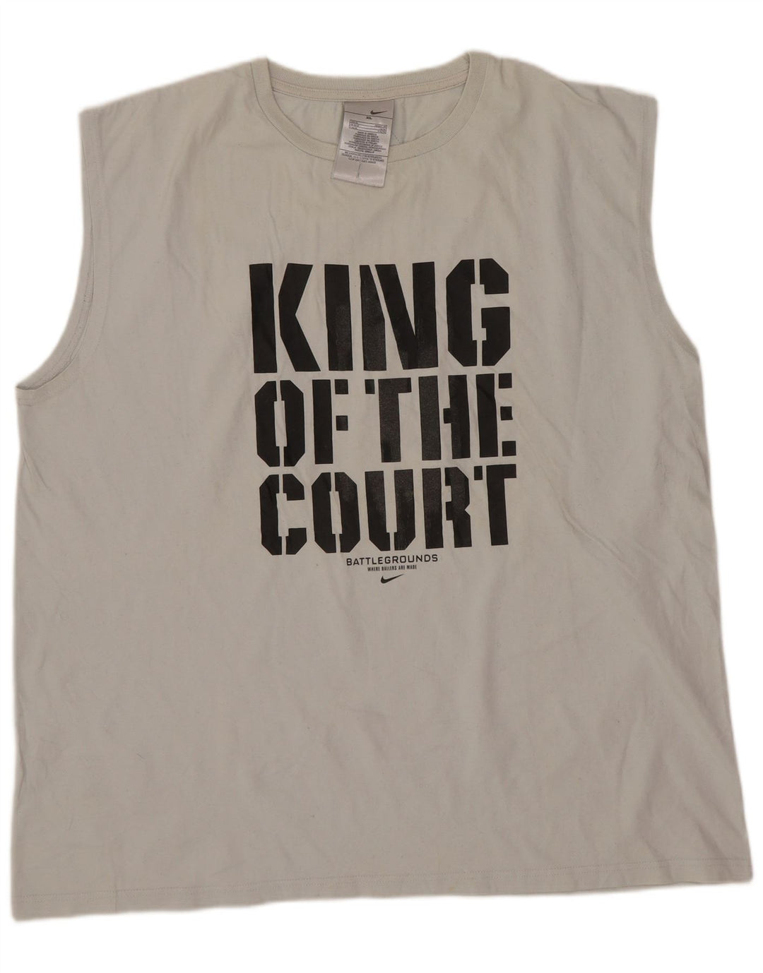 Top cu vestă grafică pentru bărbați Nike XL, alb, sport din bumbac