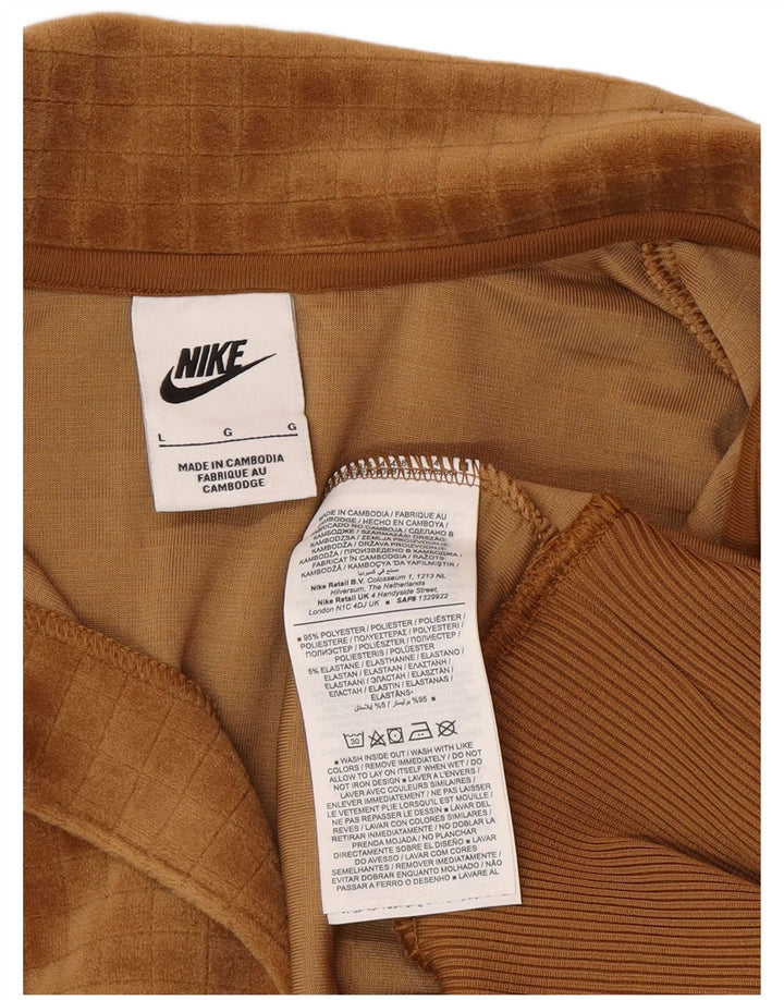 Pulover Nike din velur supradimensionat pentru femei UK 16 Poliester maro mare