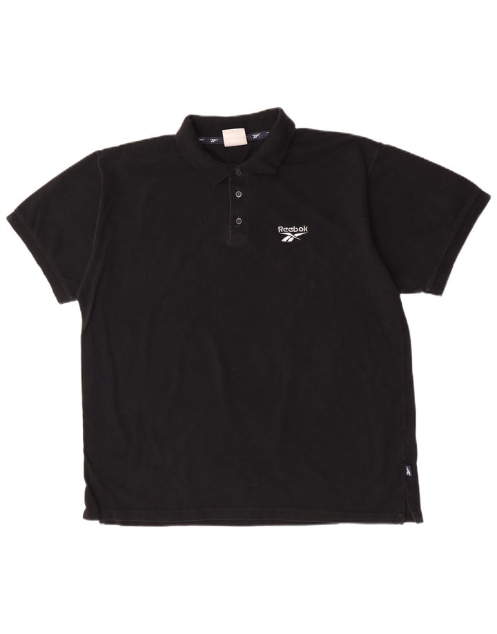 Tricou polo Reebok pentru bărbați, mare, negru, bumbac