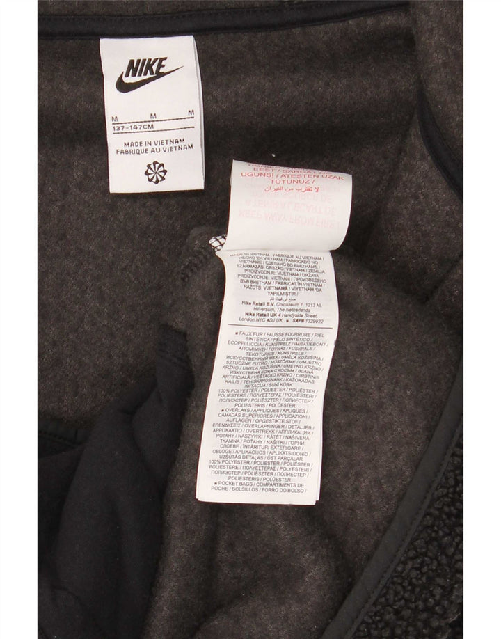 Jachetă fleece cu glugă Nike pentru băieți 10-11 ani Poliester negru mediu