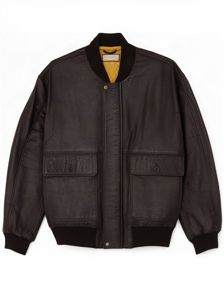 Jachetă de piele vintage pentru bărbați UK 38 Medium Black