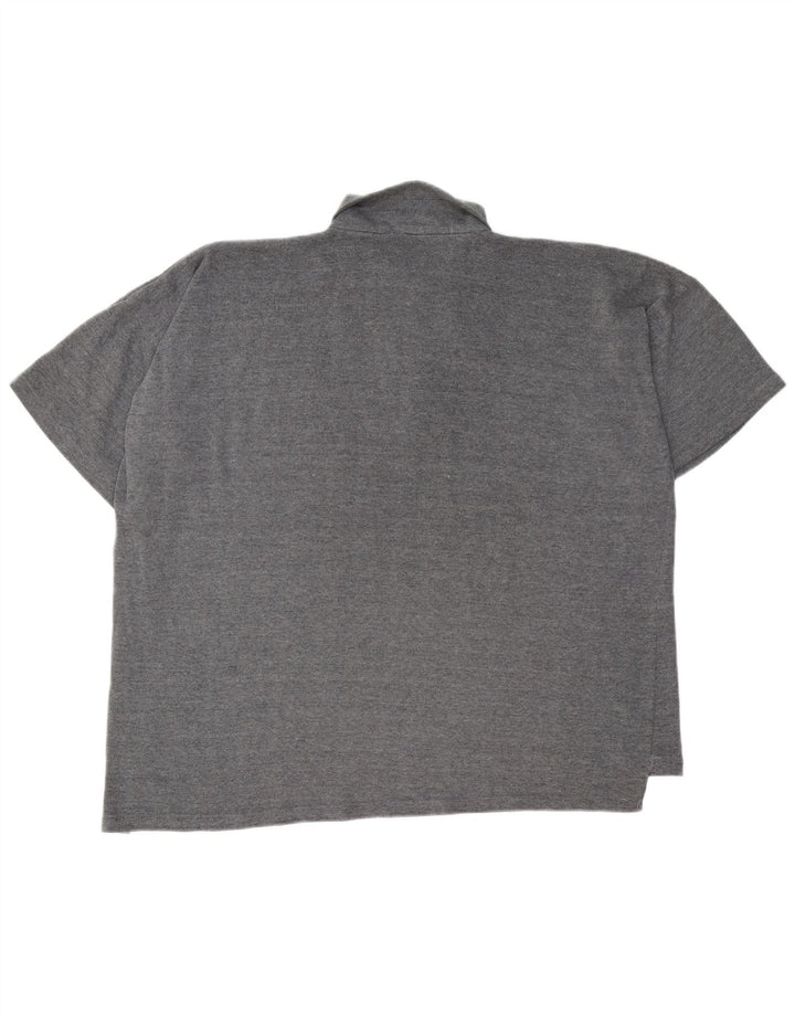 Cămașă polo pentru bărbați Paul Smith, cu fermoar, poliester gri 2XL