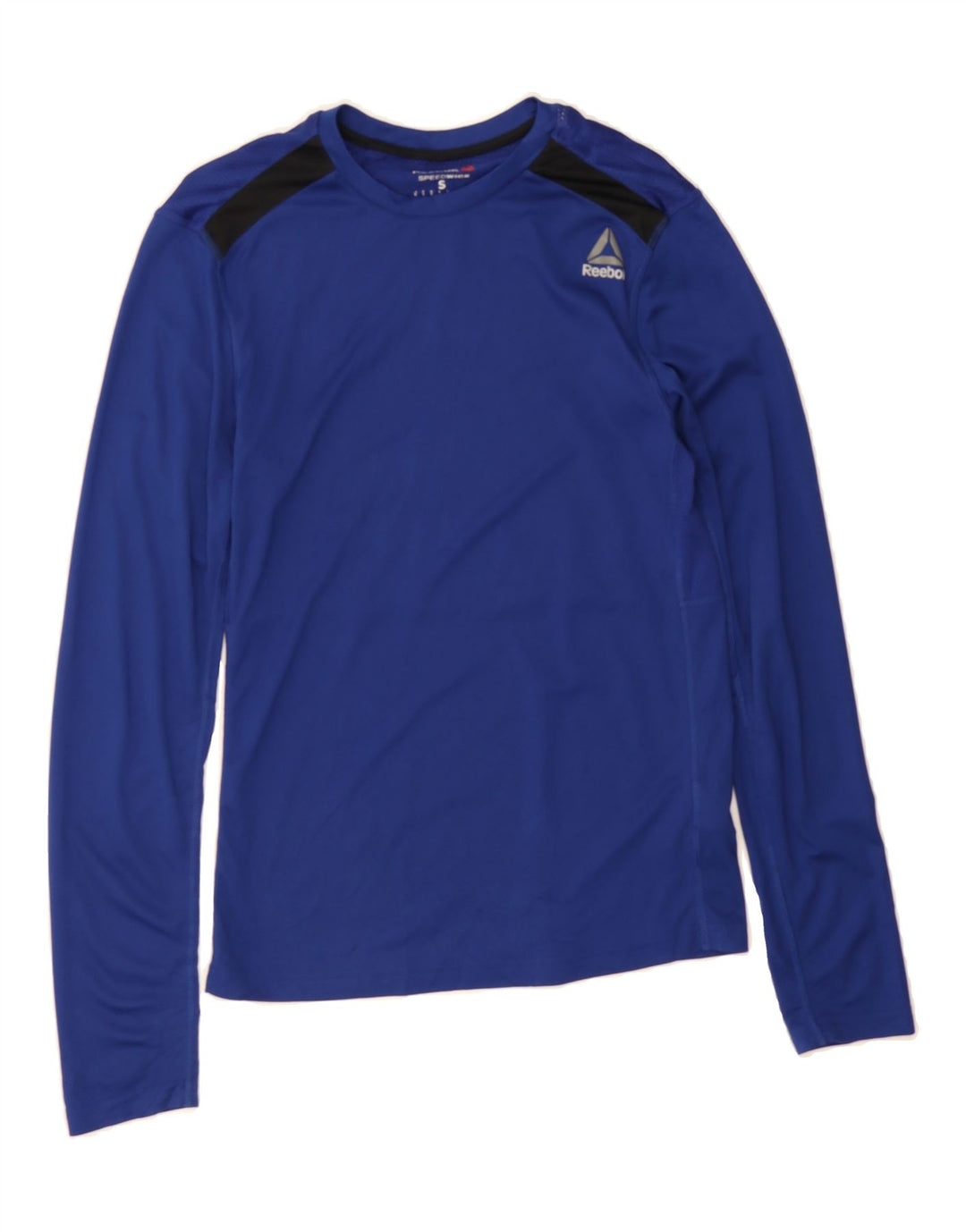 REEBOK Mens Top Long Sleeve Small Blue Colourblock Polyester Vintage Reebok and Second-Hand Reebok from Messina Hembry 