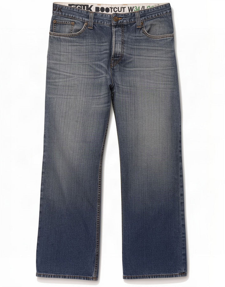 Fcuk Jeans Bootcut pentru bărbați L34 L32 Bumbac albastru