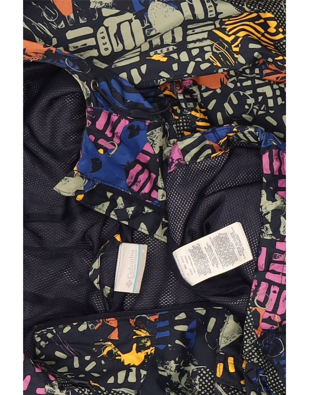 Jachetă de ploaie Columbia cu model abstract pentru femei UK 10 mic multicoloră